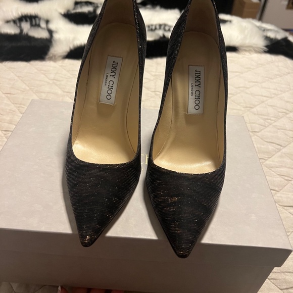 Jimmy Choo Zebra Lame Glitter Heel - Picture 3 of 6